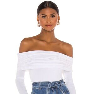 Fatima white ruched bodysuit